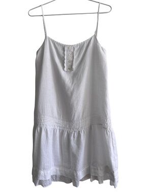 Juicy Couture White 100% Linen Mini Sun Dress Size Small